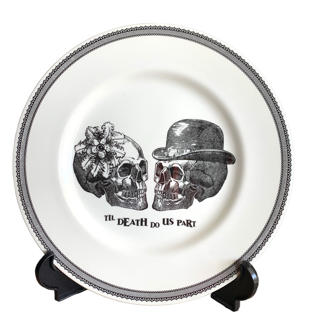 Skull Plate Til Death Do Us Part Limited Dinner Plate Royal Strafford New